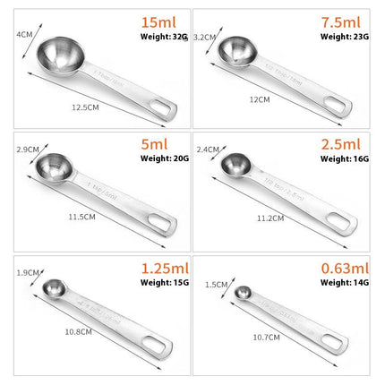 Stainless Steel Measuring Spoons Set - Easy to Read and Clean Measurements For Dry and Liquid Ingredients