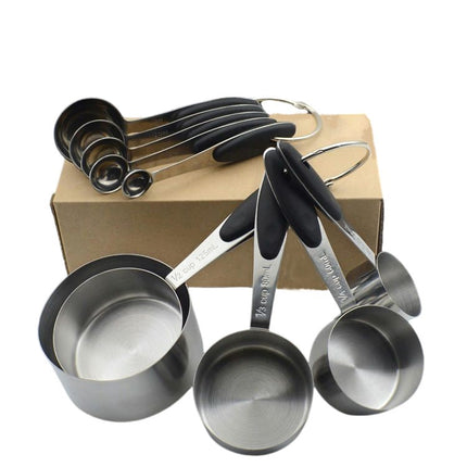 Measuring Cups and Spoons Set Stainless Steel for Dry and Liquid Ingredients Including Dry and Liquid