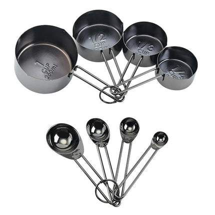 Stainless Steel Measuring Cup and Spoon Sets for Cooking Tools and Gadgets for Dry and Liquid Baking