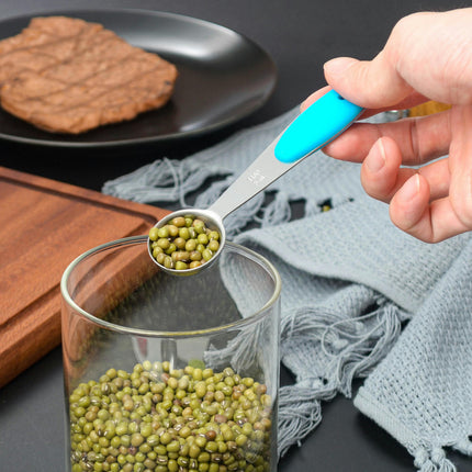 Measuring Cups & Spoons Set-Stainless Steel Nesting Measuring Cups and Spoons Ideal for Dry and Liquid Baking