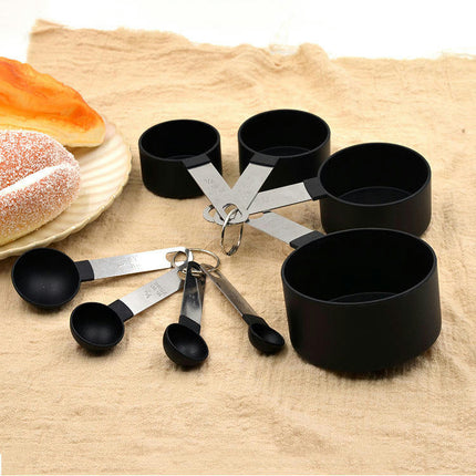 Measuring Cups and Spoons Set Stainless Steel Nesting Measuring Cups & Measuring Spoons Stackable Handle