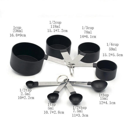 Measuring Cups and Spoons Set Stainless Steel Nesting Measuring Cups & Measuring Spoons Stackable Handle