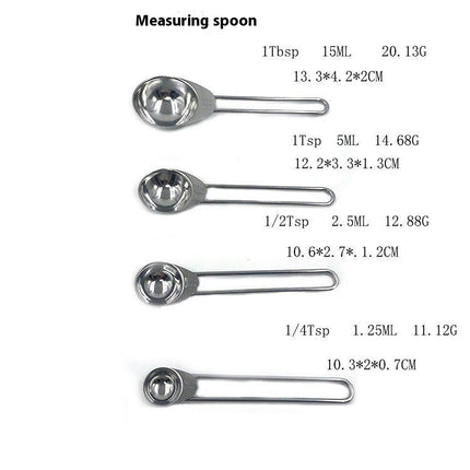 Quality Stainless Steel Measuring Cups and Spoons Combo Set of Dry and Liquid Ingredients Kitchen Gadgets