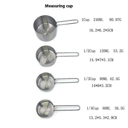 Quality Stainless Steel Measuring Cups and Spoons Combo Set of Dry and Liquid Ingredients Kitchen Gadgets