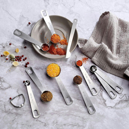 Measuring Cups and Spoons Set Stainless Steel Measuring Cups and Spoons With Leveler Measure Equivalents