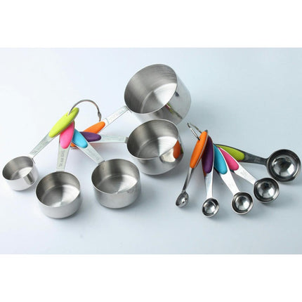 Stainless Steel Measuring Cups and Spoons Set Nesting Metal Measuring Cups Set for Dry and Liquid Etc