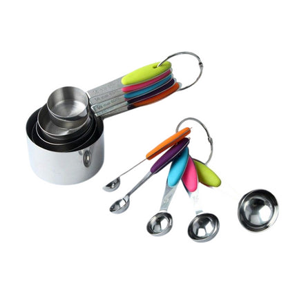 Stainless Steel Measuring Cups and Spoons Set Nesting Metal Measuring Cups Set for Dry and Liquid Etc