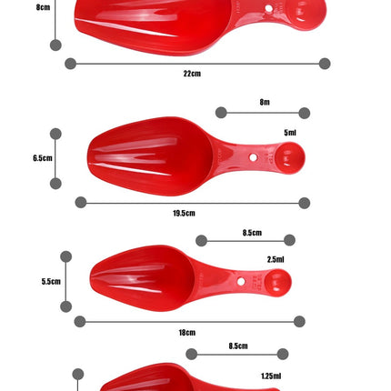 Measuring Spoon Plastic Flour Scoop Material Teaspoon Bright Color Food Scoop Double-Headed Flour Shovel