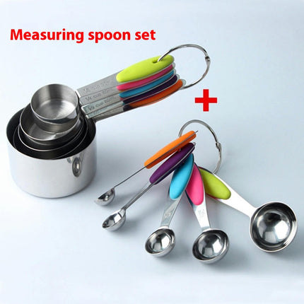 Measuring Cups and Spoons Set Stainless Steel for Dry and Liquid Including Seasoning Sauce Spice Sugar