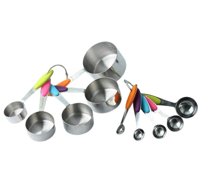 Measuring Cups and Spoons Set Stainless Steel for Dry and Liquid Including Seasoning Sauce Spice Sugar