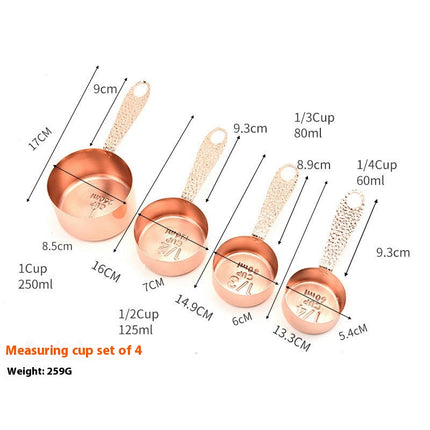 Measuring Cups Set Metal Measuring Cups and Metric Measure Cups for Kitchen and Baking Dry and Liquid