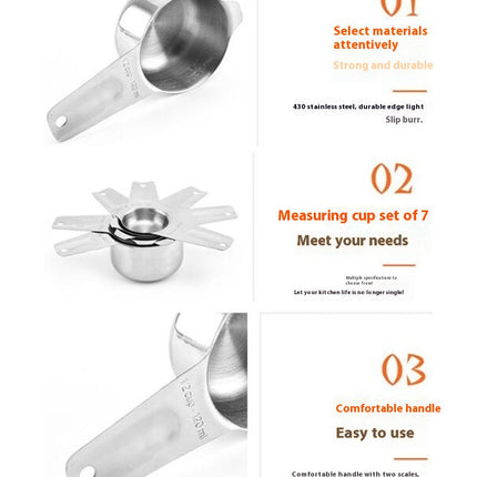 Stainless Steel Measuring Cups Sets Stackable Heavy Duty Measuring Cups for Dry and Liquid Ingredients