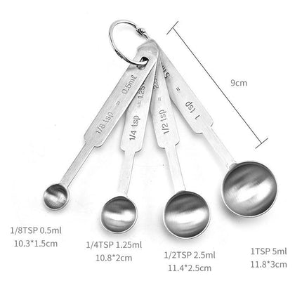 Stainless Steel Measuring Spoons Set Teaspoon Durable Accurate Measure Liquid Coffee Milk Powder Sauce