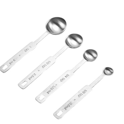 Stainless Steel Measuring Spoons Set Teaspoon Durable Accurate Measure Liquid Coffee Milk Powder Sauce