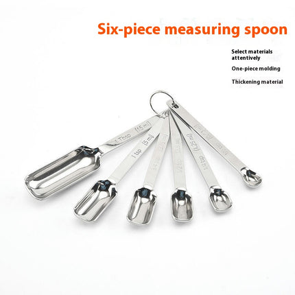 Heavy Duty Stainless Steel Metal Rectangular Measuring Spoons Set for Dry or Liquid Fits in Spice Jar