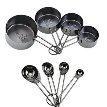 Measuring Cups and Spoons Set with RingsStainless Steel Stackable Measuring Cups for Cooking Baking Set