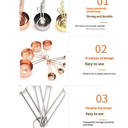 Measuring Cups and Spoons Set with RingsStainless Steel Stackable Measuring Cups for Cooking Baking Set