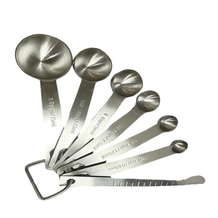 Stainless Steel Measuring Spoons Set Steel Material Heavy Duty Measuring Spoons and Leveler and Ring