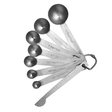 Stainless Steel Measuring Spoons Set Steel Material Heavy Duty Measuring Spoons and Leveler and Ring