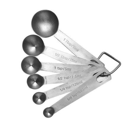 Stainless Steel Measuring Spoons Set Steel Material Heavy Duty Measuring Spoons and Leveler and Ring