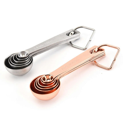 Stainless Steel Measuring Spoons Set Steel Material Heavy Duty Measuring Spoons and Leveler and Ring