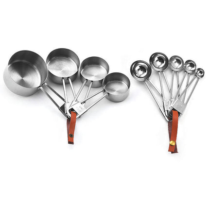 Measuring Cups and Spoons Food Grade Stainless Steel Measure Set Rainbow Titanium Coated Kitchen Gadgets