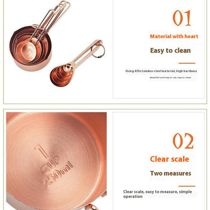 Measuring Cups and Spoons Set Metal Measuring Cups and Stainless Steel Measuring Spoons Set for Kitchen