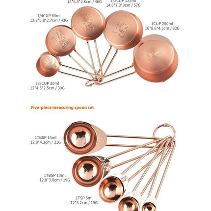 Measuring Cups and Spoons Set Metal Measuring Cups and Stainless Steel Measuring Spoons Set for Kitchen