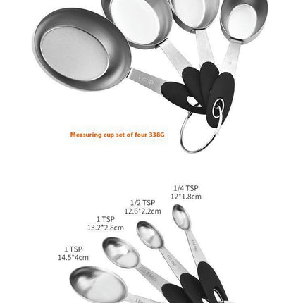 Stainless Steel Measuring Cup & Spoon Set - Kitchen Tools for Cooking Dishwasher Safe and Easy to Clean