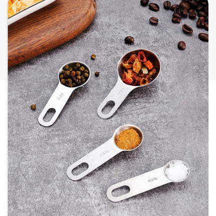 Measuring Cups and Spoons Set with Measuring Silicone Handle and Clear Laser Scale Stainless Steel Tol