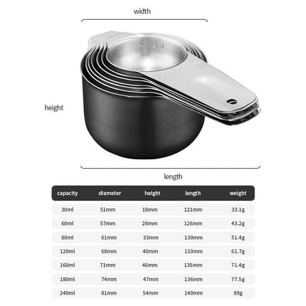 Stainless Steel Measuring Cups and Spoons Set of Kitchen Measure Tool Stainless Steel Cups and Spoons Set