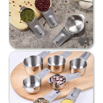 Stainless Steel Measuring Cups and Spoons Set of Kitchen Measure Tool Stainless Steel Cups and Spoons Set