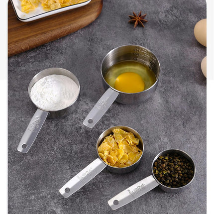 Stainless Steel Measuring Cups and Spoons Set Measurement for Dry Liquid Measurement Kitchen Gadgets