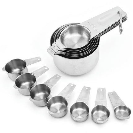 Stainless Steel Coffee Scoop Measuring Cup Set - Measurements for Dry and Liquid Cooking & Baking Ingredients