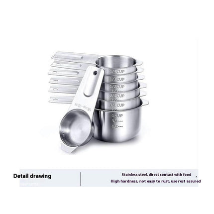 Stainless Steel Coffee Scoop Measuring Cup Set - Measurements for Dry and Liquid Cooking & Baking Ingredients