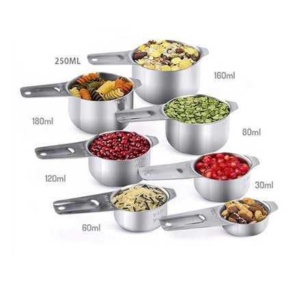 Stainless Steel Coffee Scoop Measuring Cup Set - Measurements for Dry and Liquid Cooking & Baking Ingredients