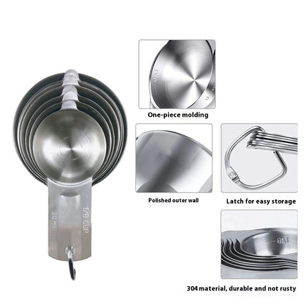 Measuring Cups Stainless Steel Stackable Set for Dry or Liquid Ingredients Measurement Kitchen Utensils