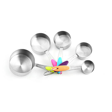 Measuring Cups and Spoons Sets Nesting Stainless Steel Measuring Cups Sets with Soft Touch Silicone Handles