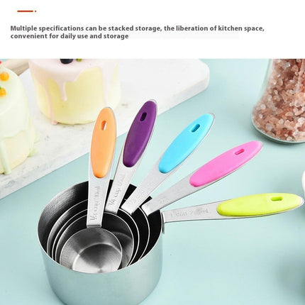 Measuring Cups and Spoons Sets Nesting Stainless Steel Measuring Cups Sets with Soft Touch Silicone Handles