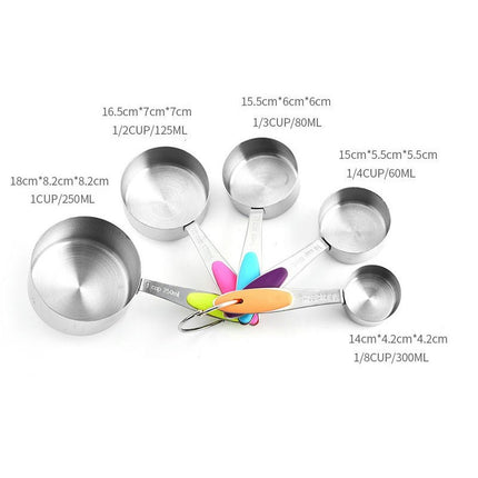 Measuring Cups and Spoons Sets Nesting Stainless Steel Measuring Cups Sets with Soft Touch Silicone Handles