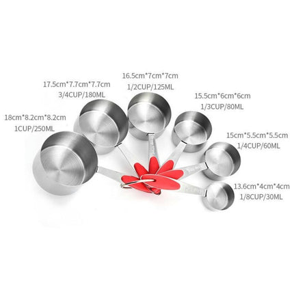 Measuring Cups and Spoons Sets Nesting Stainless Steel Measuring Cups Sets with Soft Touch Silicone Handles