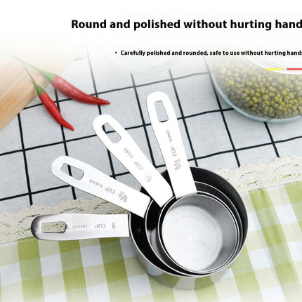 Stainless Steel Measuring Cups Set Steel Material Heavy Stainless Duty for Dry and Liquid Ingredients Set