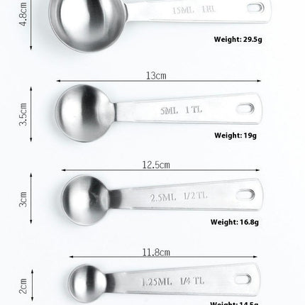 Stainless Steel Measuring Spoon Set Metal Kitchen Measuring Tools for Dry and Liquid Ingredients Set