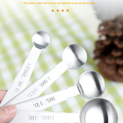 Stainless Steel Measuring Spoon Set Metal Kitchen Measuring Tools for Dry and Liquid Ingredients Set