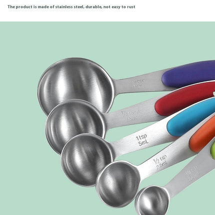 Measuring Cups and Spoons Set Nesting Stainless Steel Measuring with Soft Touch Silicone Handles Tablespoon