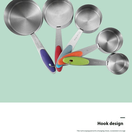 Measuring Cups and Spoons Set Nesting Stainless Steel Measuring with Soft Touch Silicone Handles Tablespoon