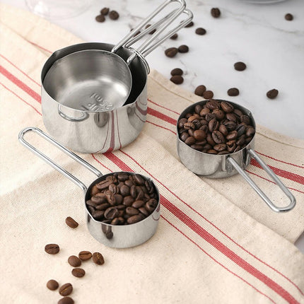 Set Stainless Steel Measuring Cup Spoo with Kitche Cooking Baking Supplies Bars Coffee Shops Kitchenware