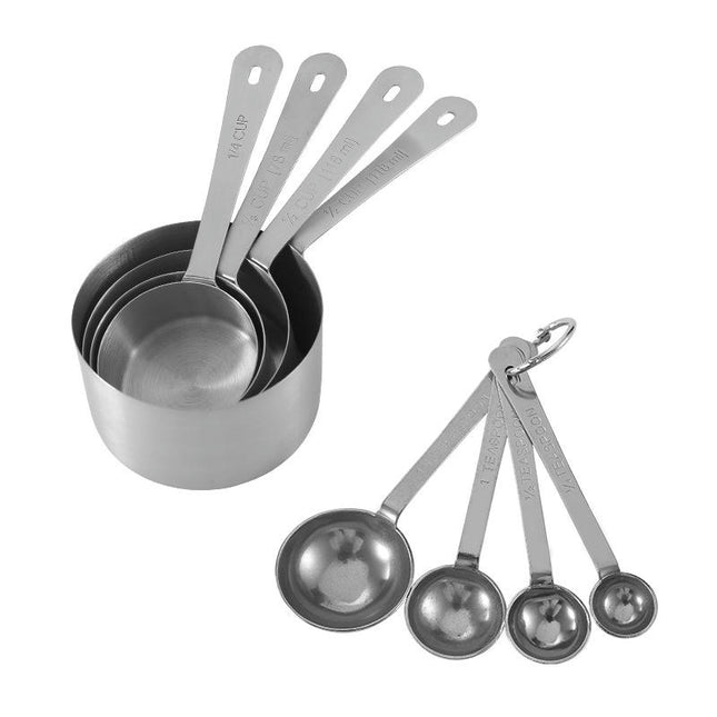 Measuring Cups and Measuring Spoons Set Stainless Steel Measuring Cups and Spoons Steel Heavy Duty Cooking