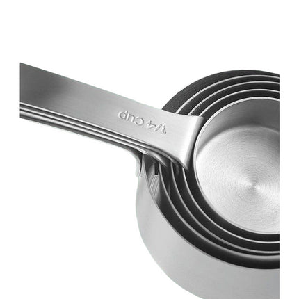 Stainless Steel Measuring Cup Set Nested and Stackable with Pieces Sturdy Handles with Lasered Markings