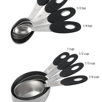 Steel Oval Measuring Cup Measuring Spoon Set Stainless Steel Measuring Cup & Spoon Set for Cooking Too